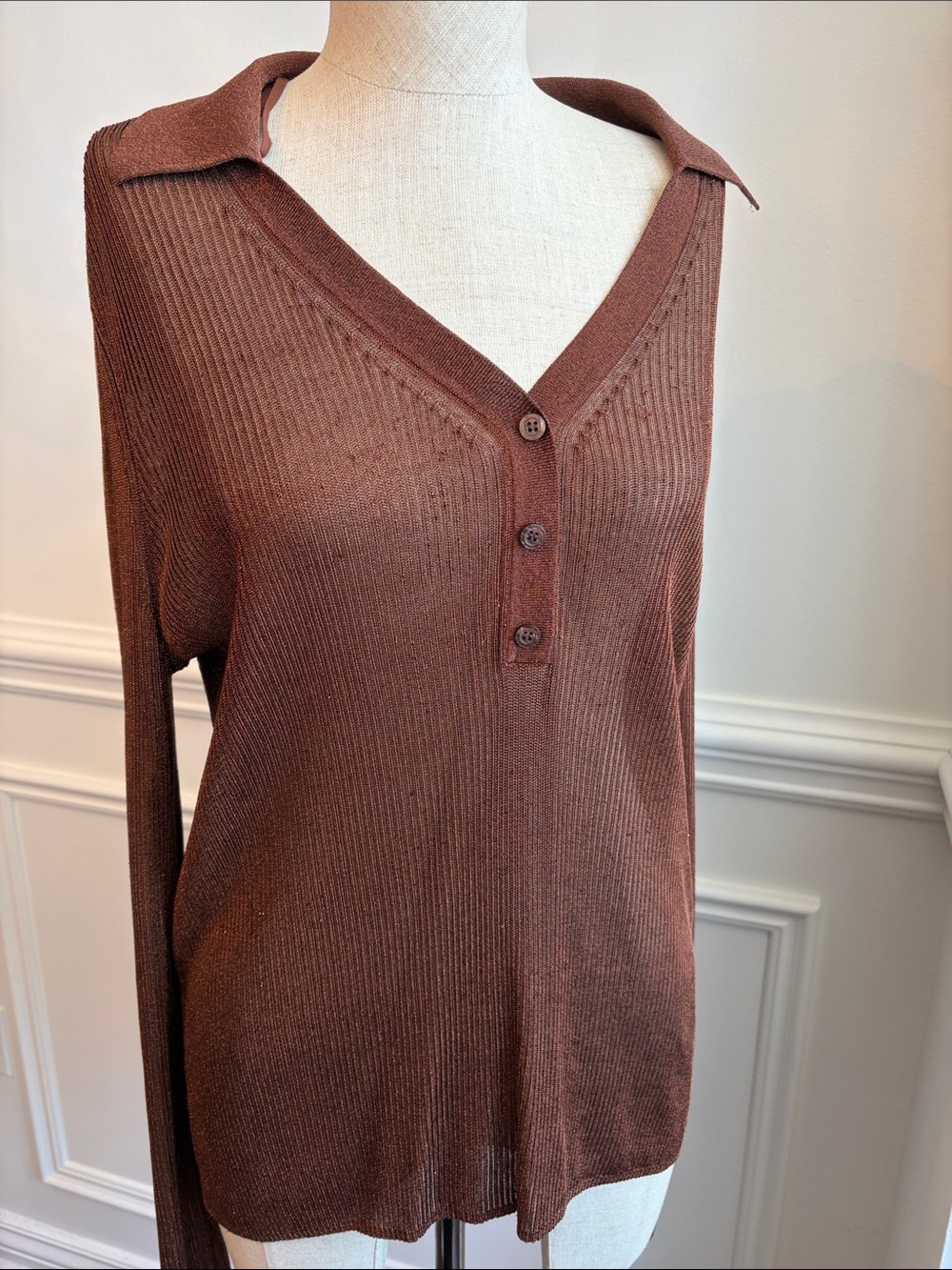 COS Ribbed Polo Sweater - Picture 3 of 9